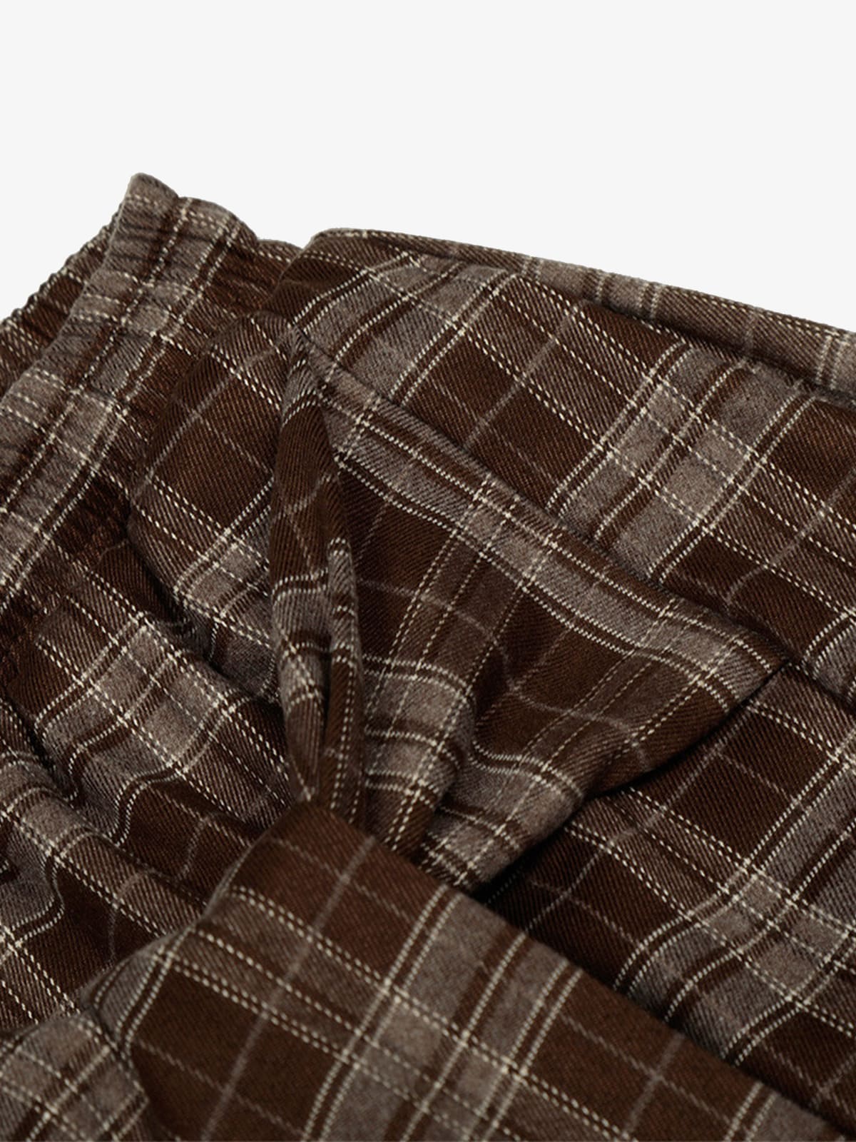 Plaid Wide-Leg Pants With Embroidered Logo for Casual Style