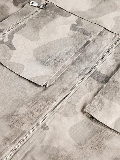 Camouflage Print Utility Jacket for Men - Stylish and Functional Design