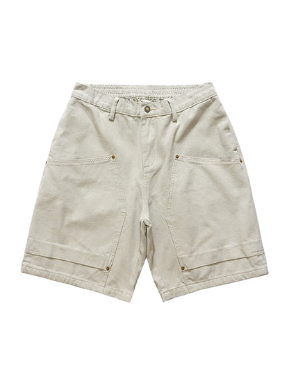 Retro Structured  Design Cargo Shorts