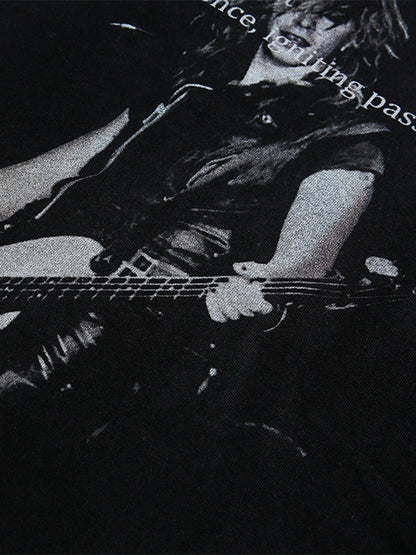 American Retro Rivet Design Street Hip-hop Long Sleeves T-shirt