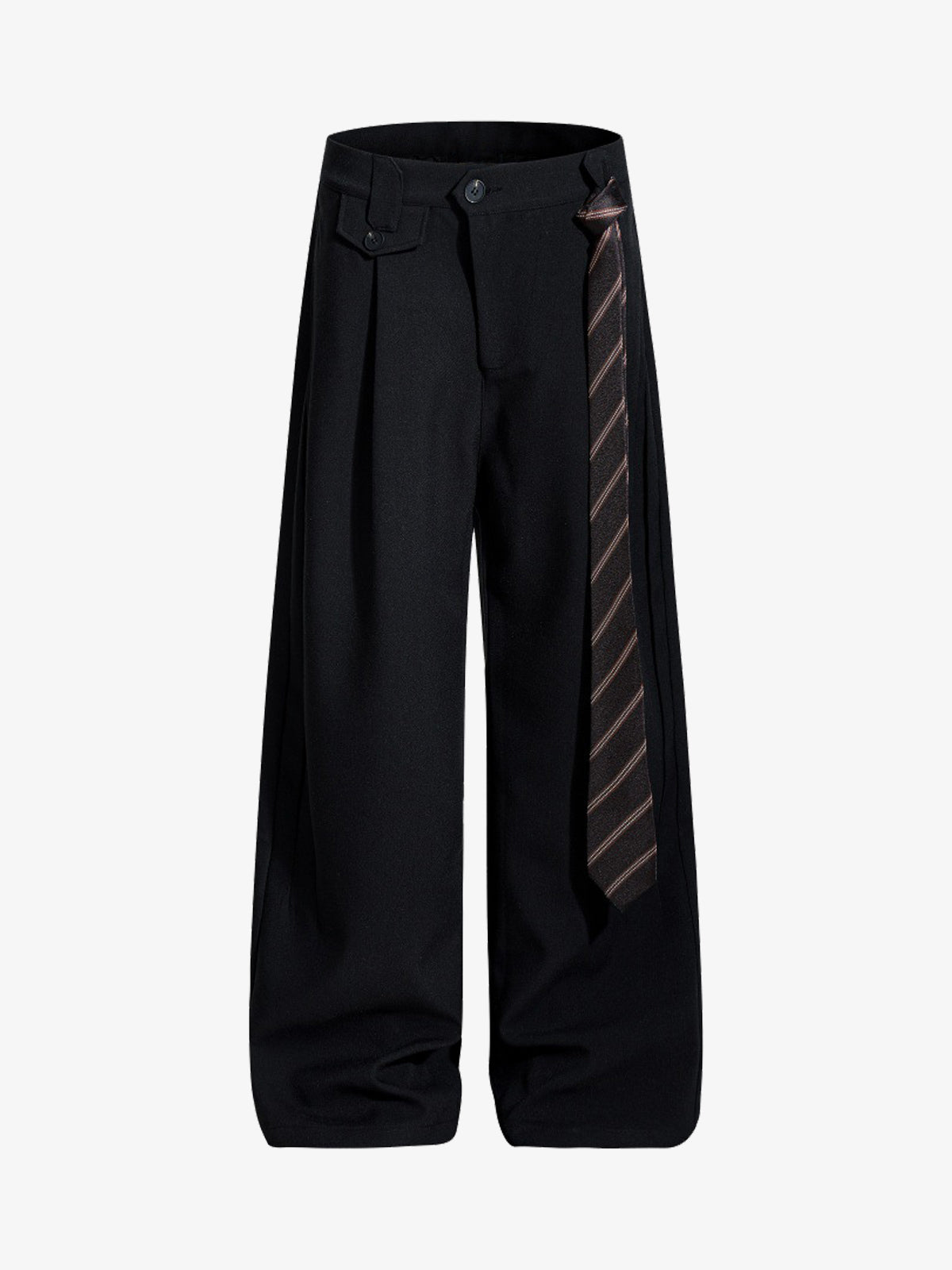 Stylish Wide-Leg Trousers with Unique Tie Accent for Modern Fashionistas