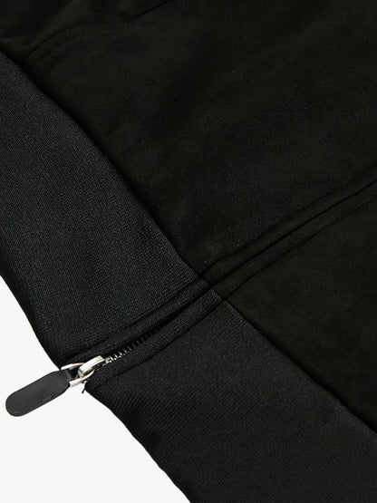 Suede Leopard-Trimmed Paneled Bomber Jacket