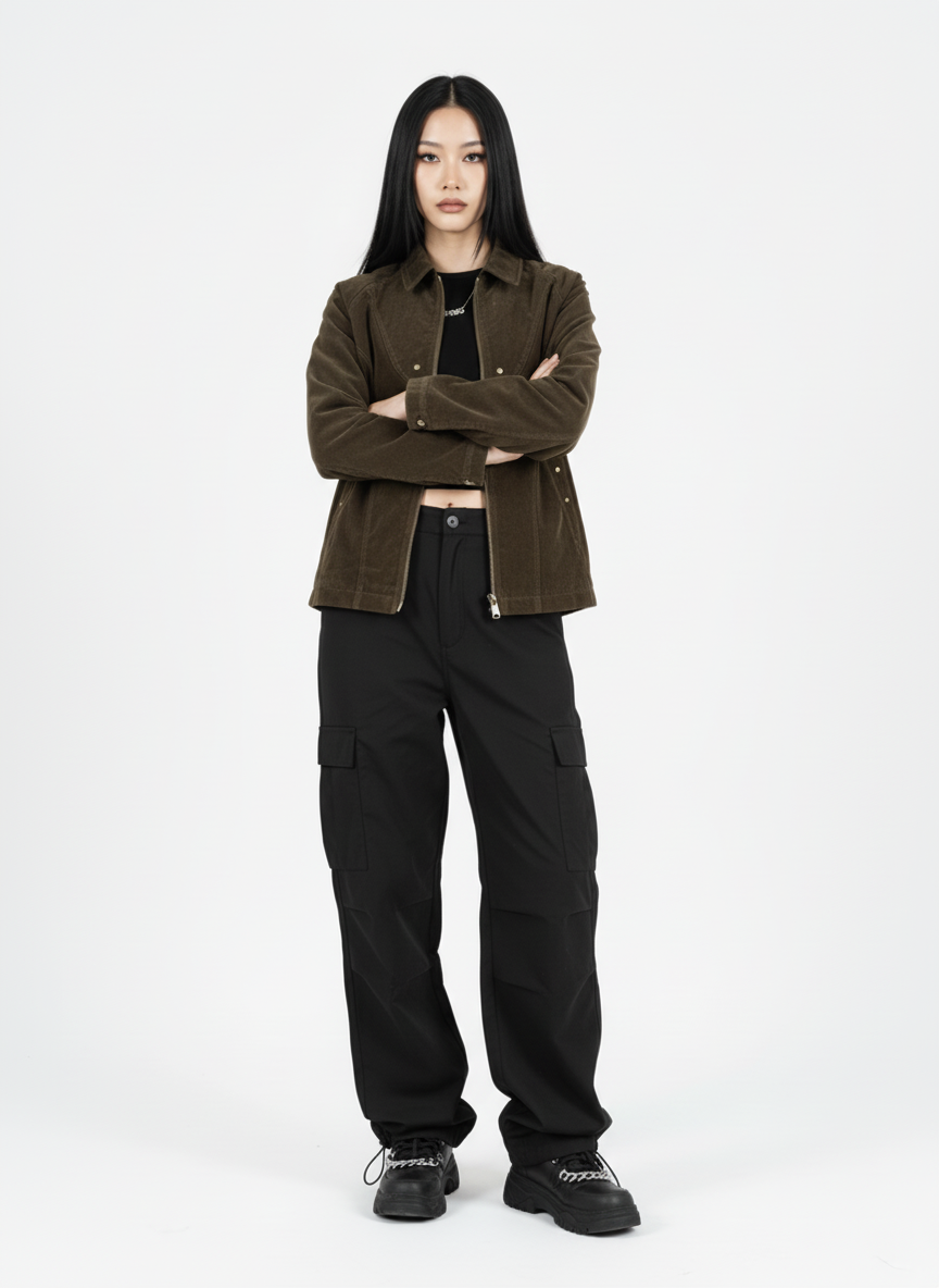 Suede Lapel Deconstructed Patchwork Jacket