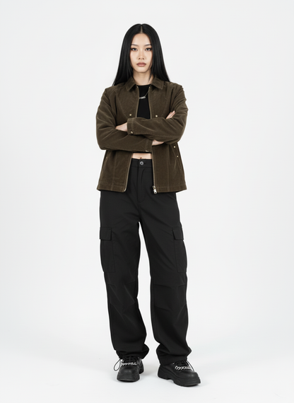 Suede Lapel Deconstructed Patchwork Jacket