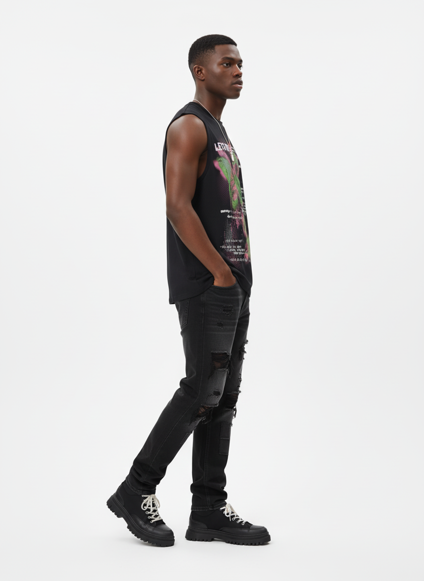 Street Butterfly Graphic Tank Top