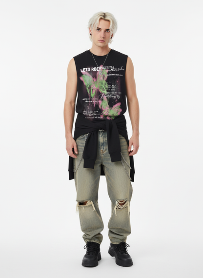Street Butterfly Graphic Tank Top