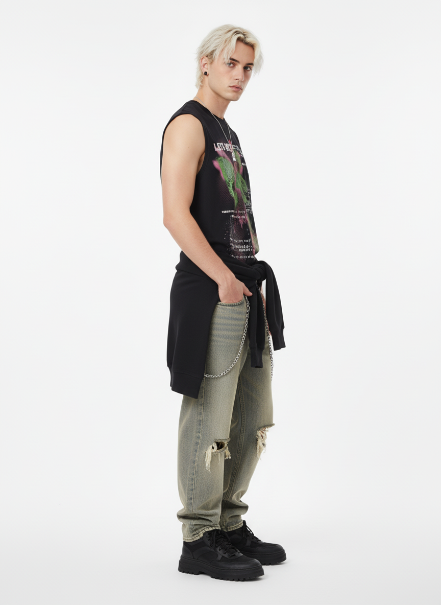 Street Butterfly Graphic Tank Top