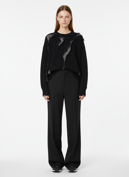 Vintage Street Distressed Ripped Knit Sweater