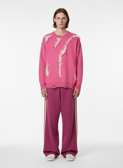 Vintage Street Distressed Ripped Knit Sweater