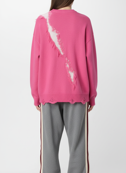 Vintage Street Distressed Ripped Knit Sweater