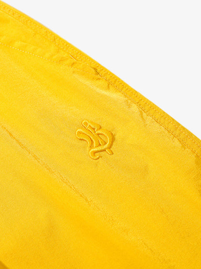 Vintage Drawstring Draped Embroidered Wide Leg Pants