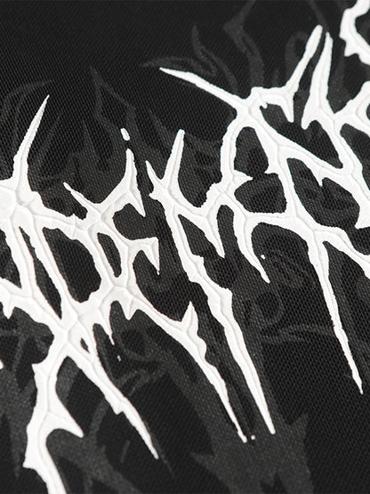 High-Neck Graphic Long Sleeve Top for Modern Streetwear Enthusiasts