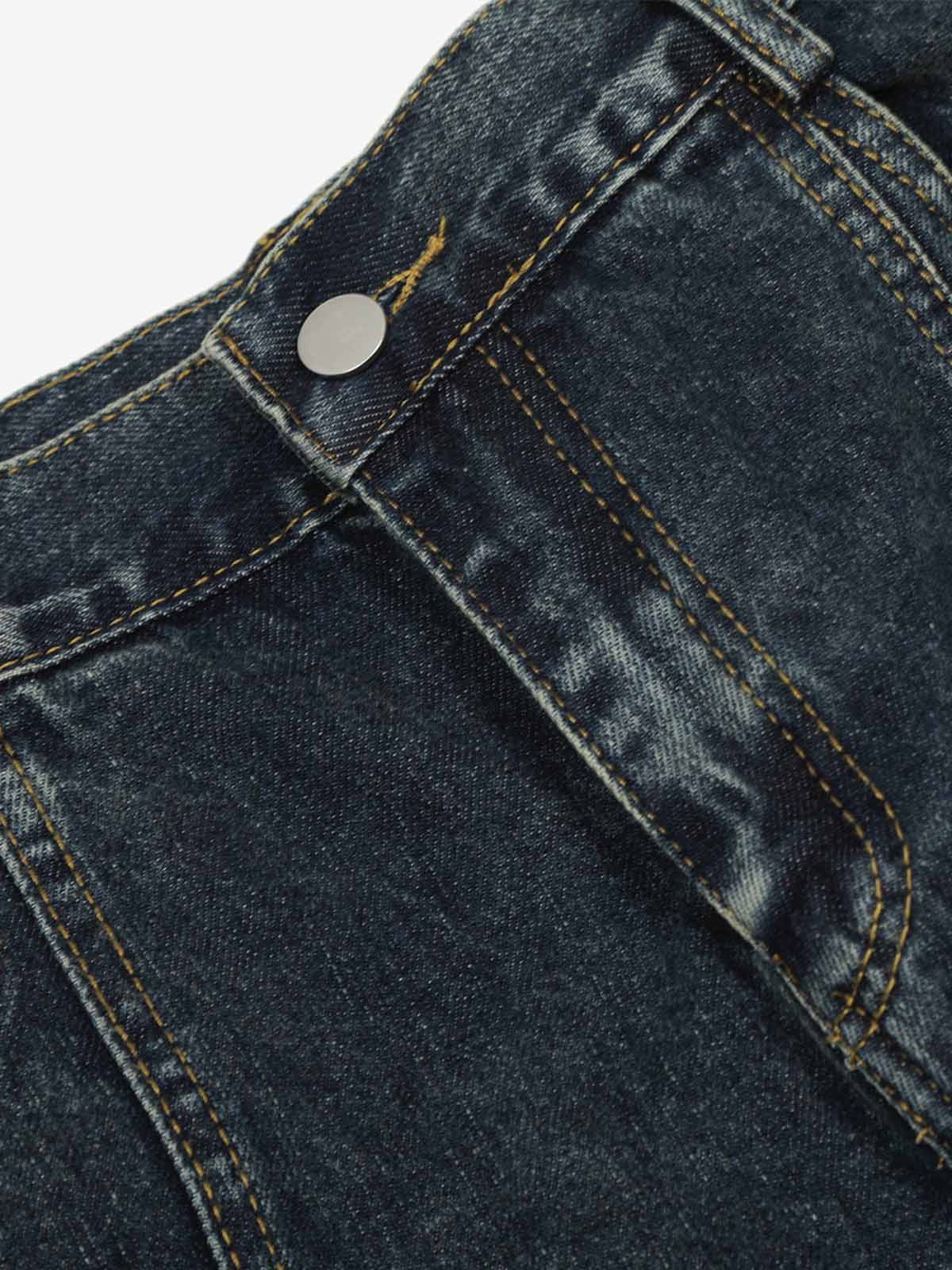 Vintage Washed Vibe Scimitar Wide-Leg Jeans