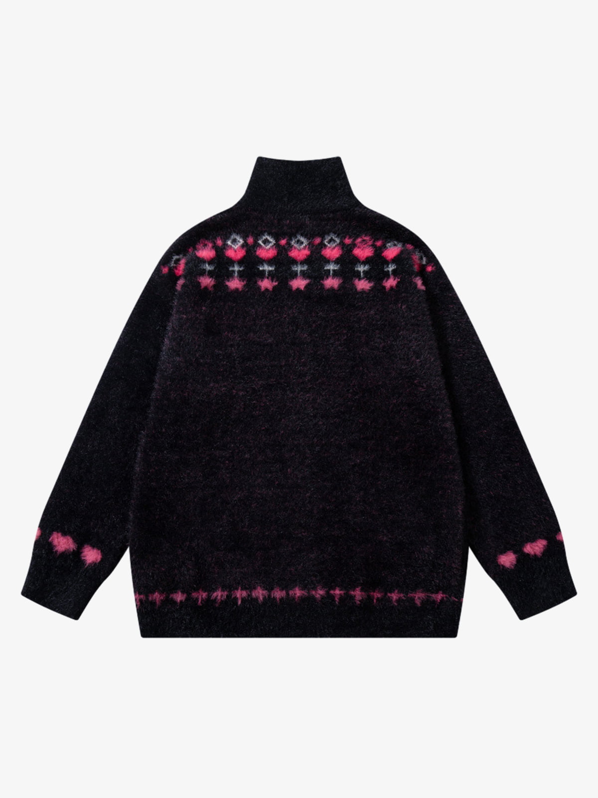 Cozy Pink Patterned Sweater for Women - Perfect for Casual and Festive Occasions