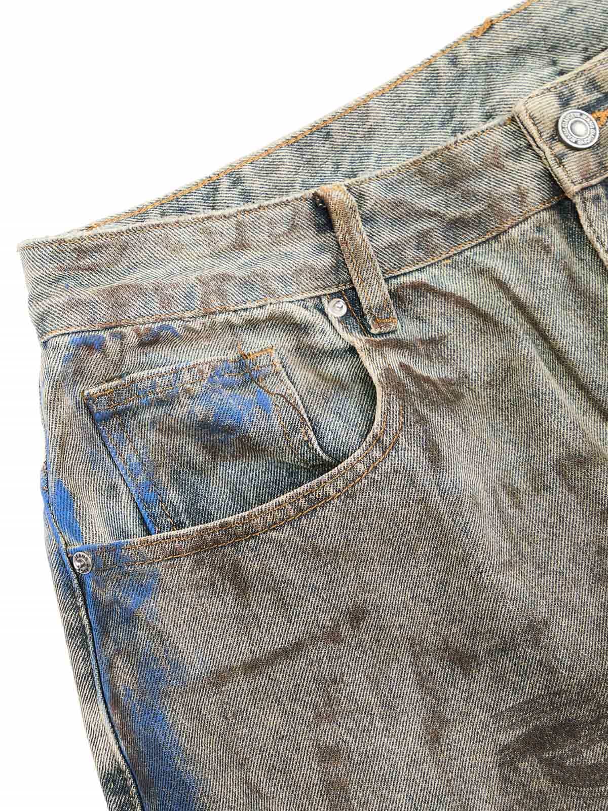 Dirty-Dyed Wasteland Style Baggy Jeans