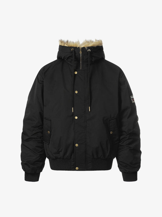 Winter Essential Puffer Jacket with Detachable Fur Hood - Perfect for Cold Weather