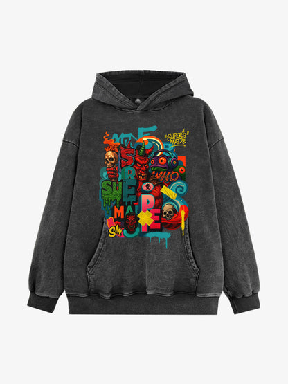 Thesupermade Devil Street Graffiti Carnival Hoodie