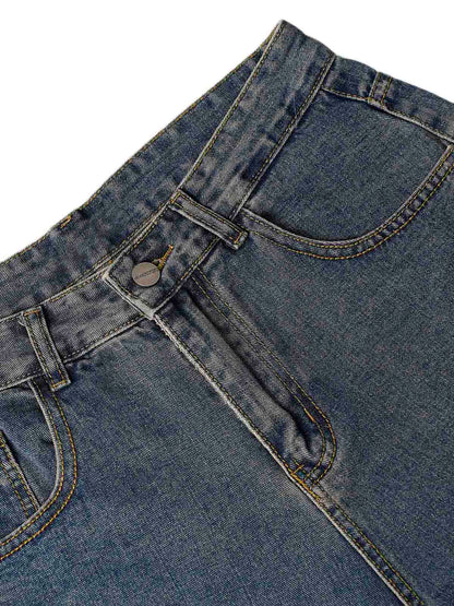 Thesupermade Washed Distressed Baggy Jeans - 2233