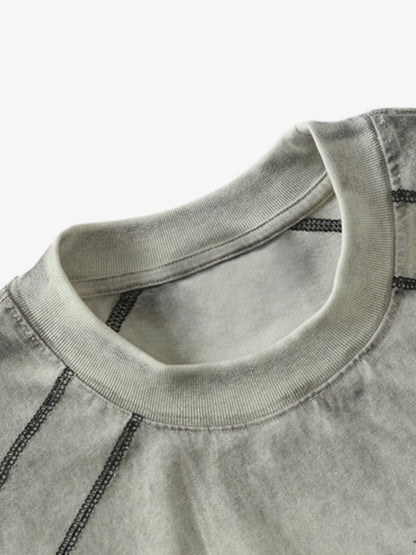 Distressed Digital Print Short-sleeved T-shirt