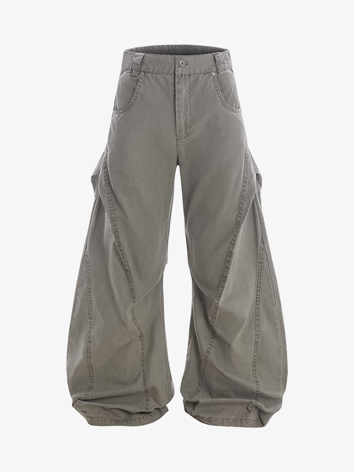 Vintage Distressed Pleated Barrel Pants