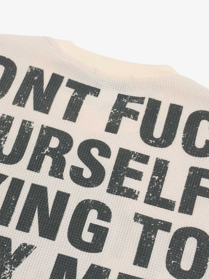 Retro Portrait Letter Print Long-sleeved T-shirt