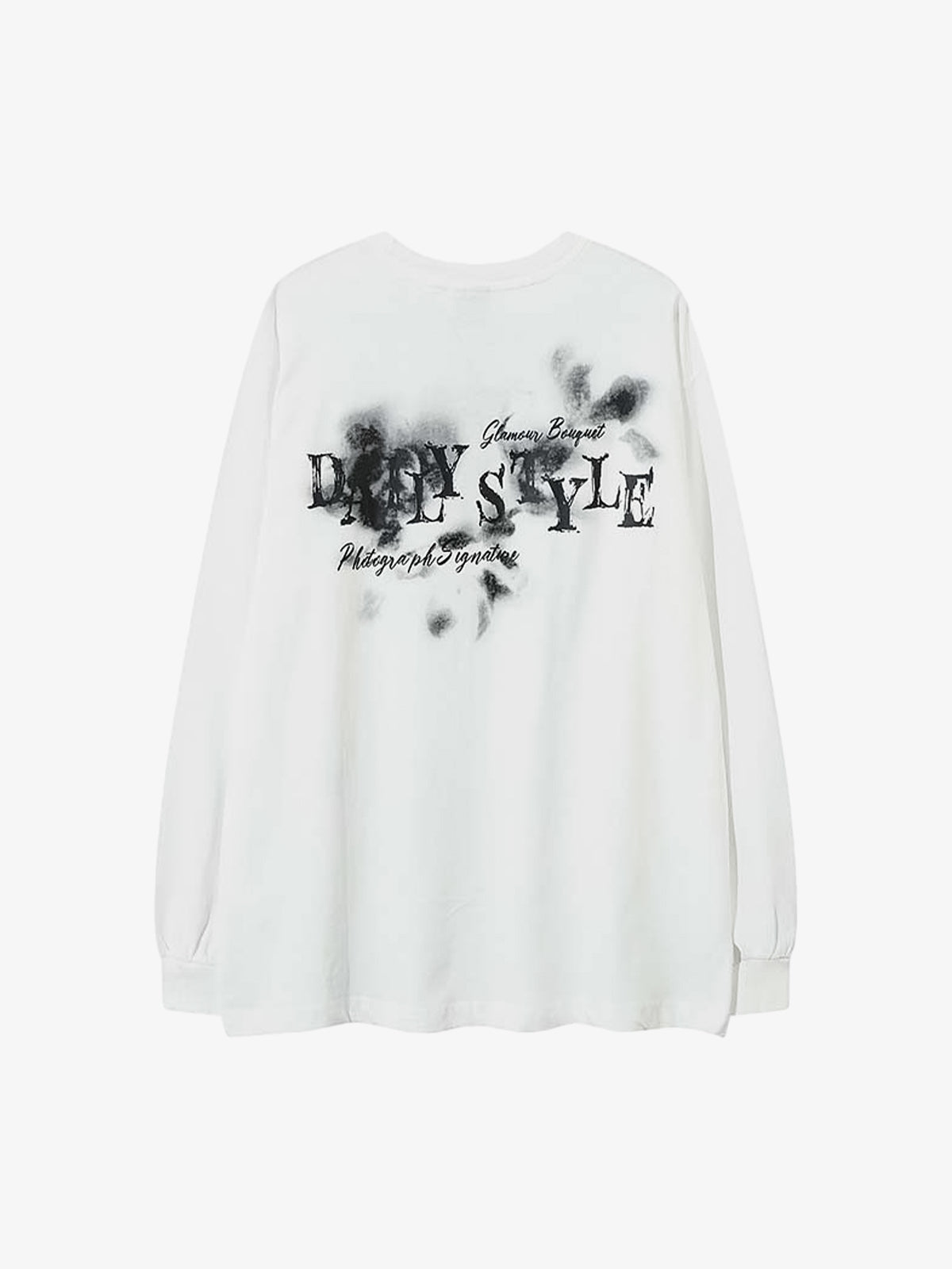Butterfly Letters Printed Round Neck Long Sleeve T-shirt