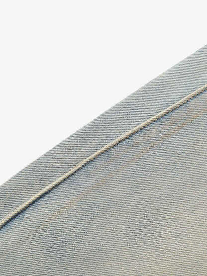 Wide-Leg Denim Trousers with Distressed Details for Everyday Style