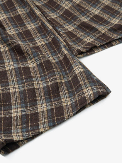 Plaid Jacket with Zipper Detail and Keychain Accessory