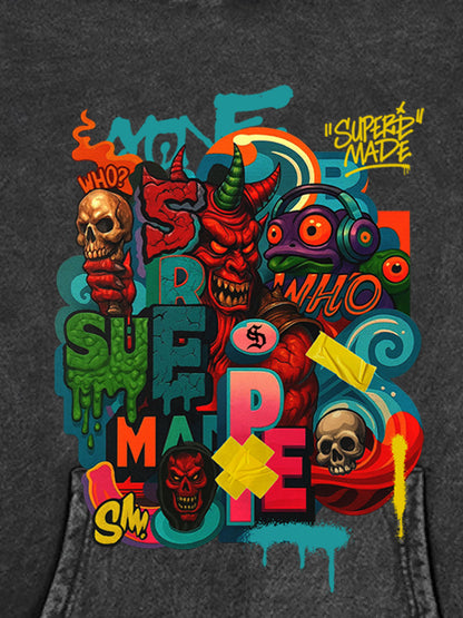 Thesupermade Devil Street Graffiti Carnival Hoodie