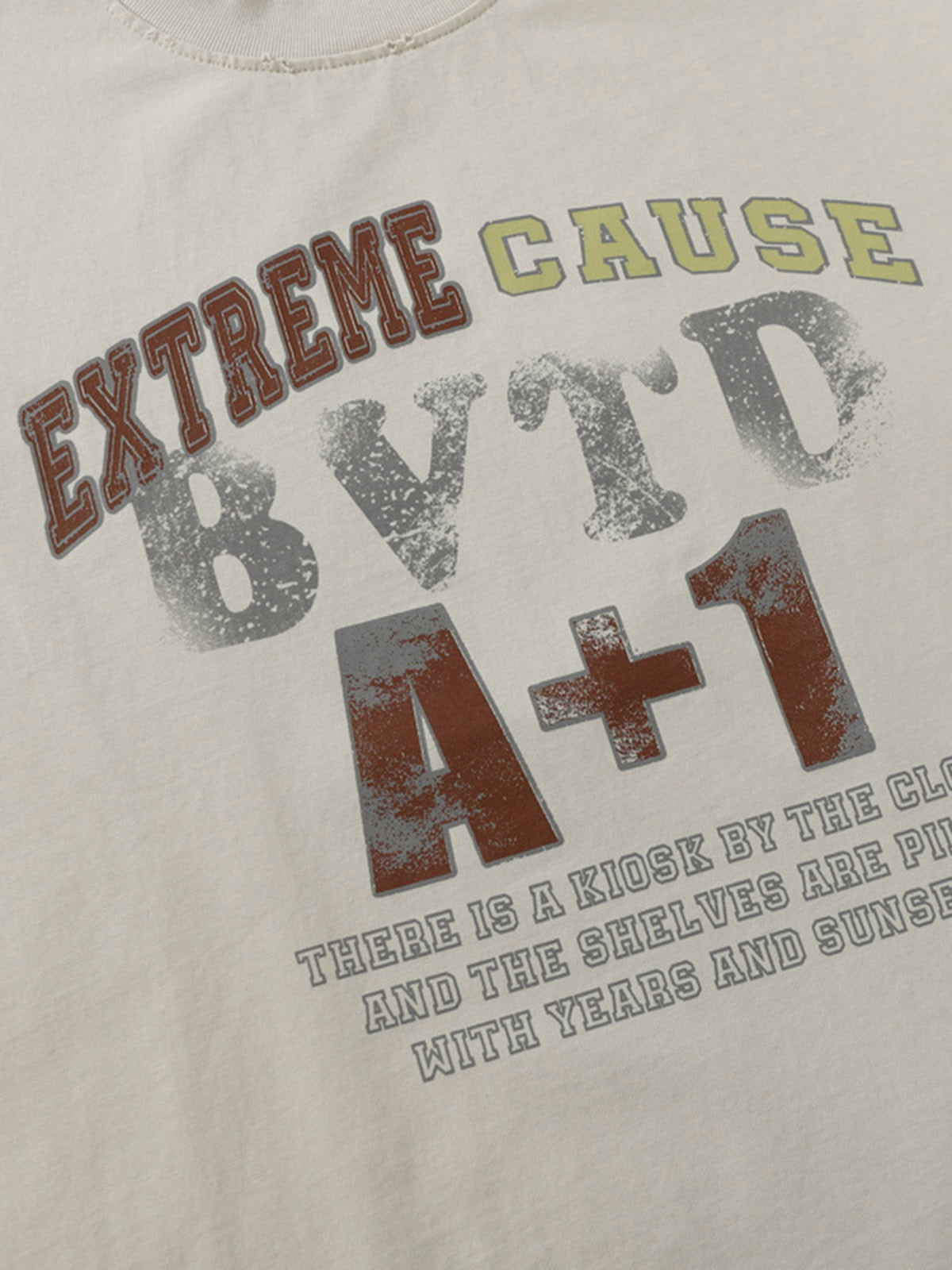 Graffiti Raw Edge Patchwork T-shirt