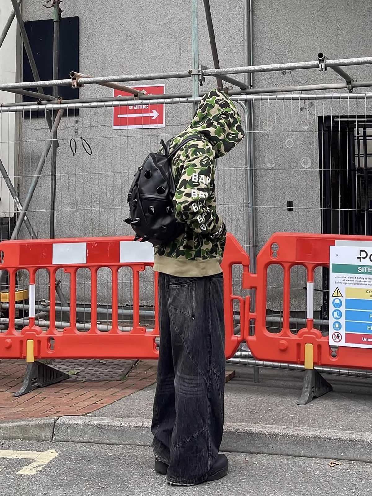 Street Rock Punk Dark Hedgehog Rivet Backpack