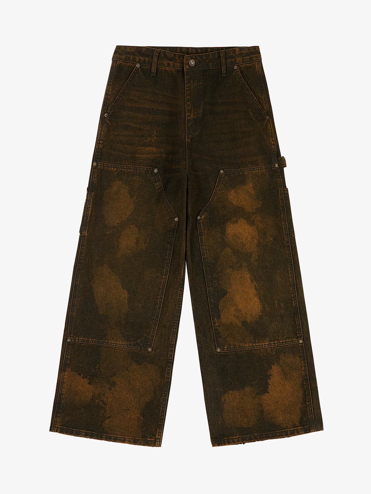 Vintage Mud-Dyed Wash Deconstructed Patchwork Jeans
