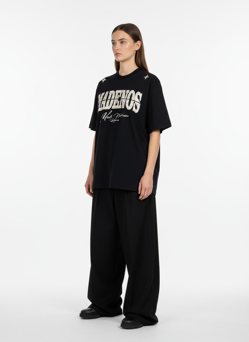 Vintage Patchwork Embroidered Letter T-Shirt