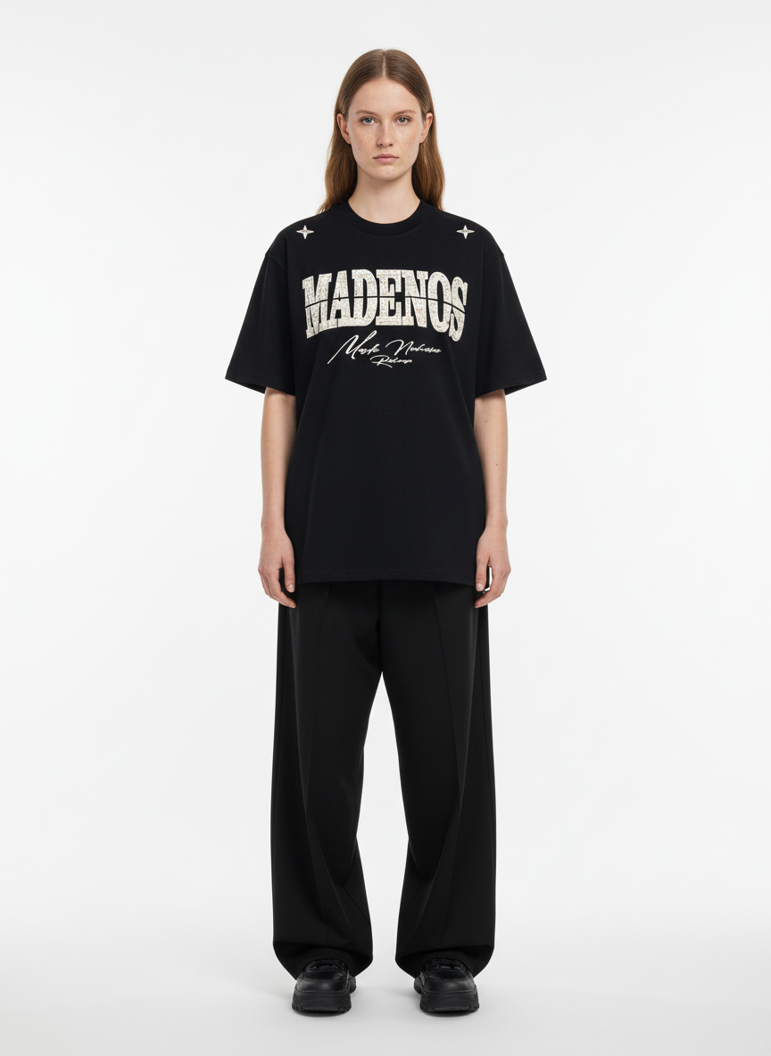 Vintage Patchwork Embroidered Letter T-Shirt