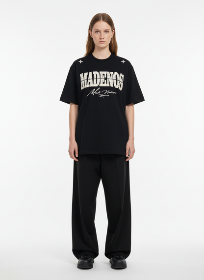 Vintage Patchwork Embroidered Letter T-Shirt