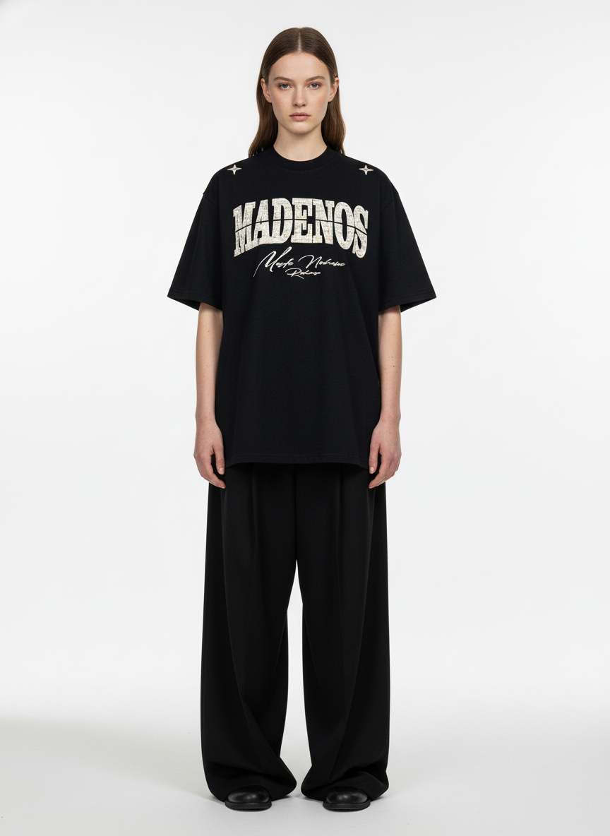 Vintage Patchwork Embroidered Letter T-Shirt