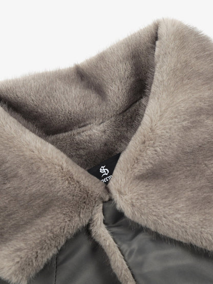 Stylish Winter Bomber Jacket with Faux Fur Collar - Perfect for Cold Weather