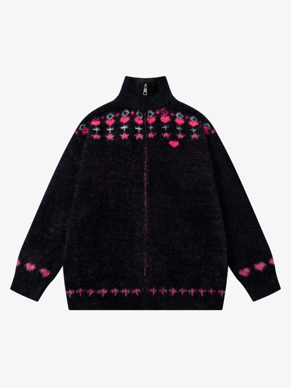 Cozy Pink Patterned Sweater for Women - Perfect for Casual and Festive Occasions