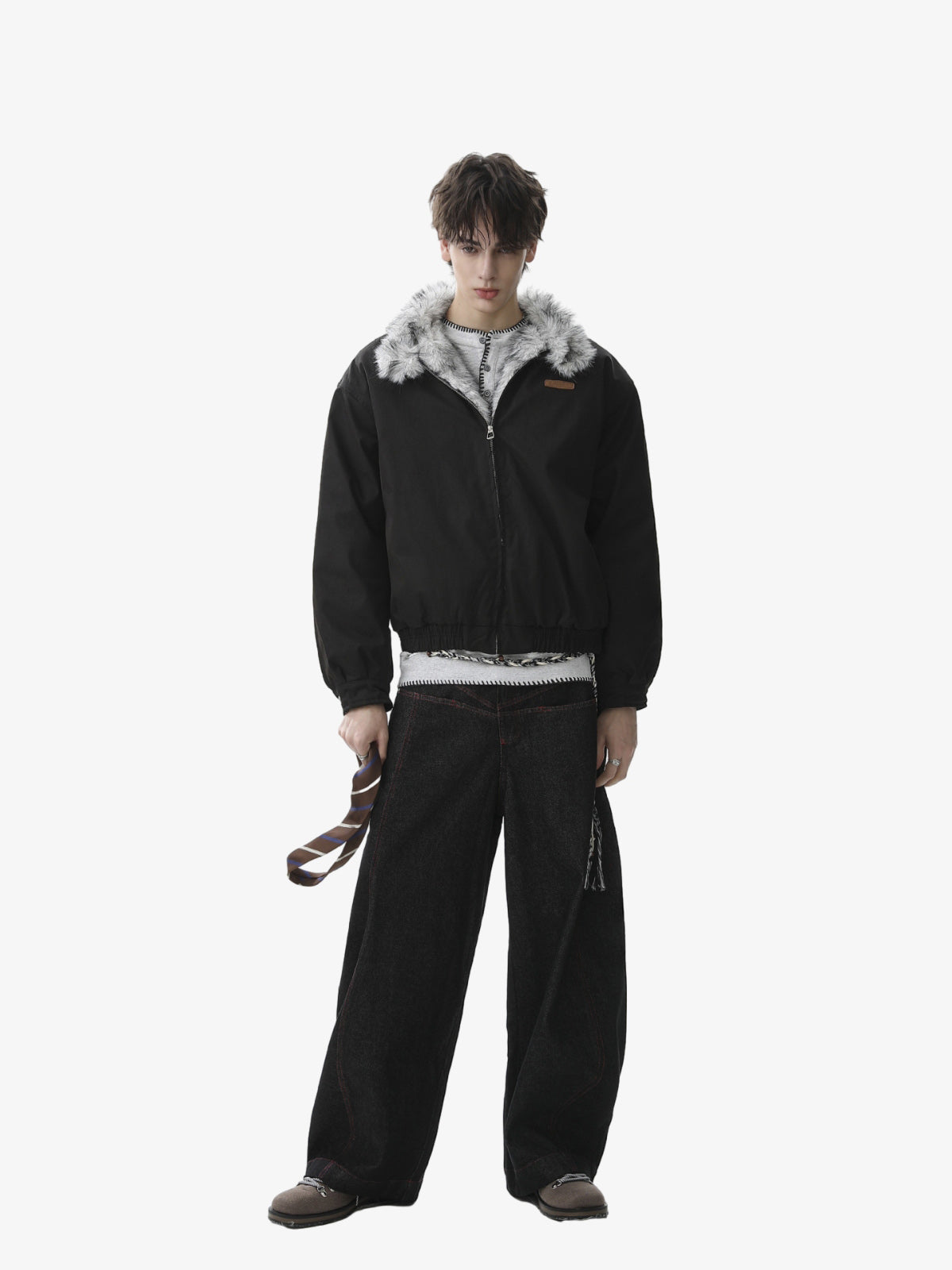 Stylish Winter Bomber Jacket with Faux Fur Collar - Perfect for Cold Weather