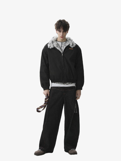 Stylish Winter Bomber Jacket with Faux Fur Collar - Perfect for Cold Weather