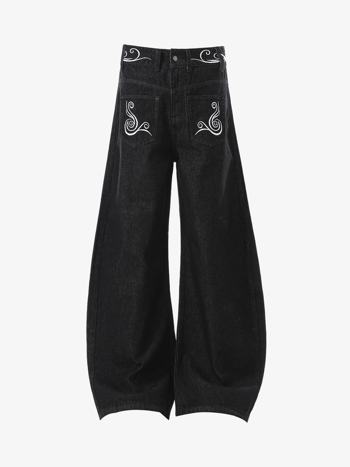 High-Waisted Wide-Leg Cargo Pants with Unique Pocket Design