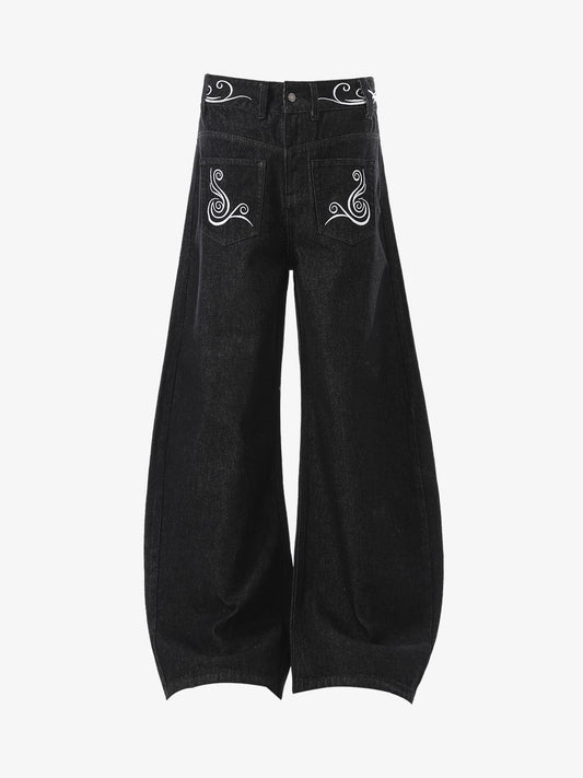 High-Waisted Wide-Leg Cargo Pants with Unique Pocket Design