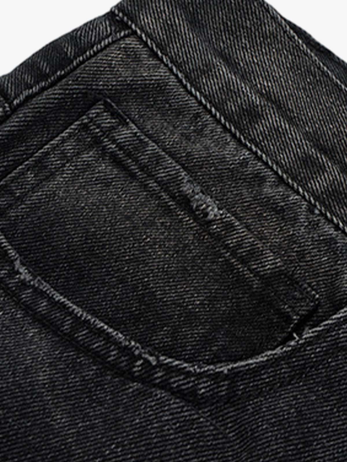 Wide-Leg Denim Trousers with Unique Floral Drawstring and Bold Street Style Design