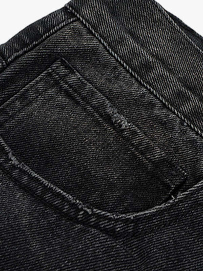 Wide-Leg Denim Trousers with Unique Floral Drawstring and Bold Street Style Design