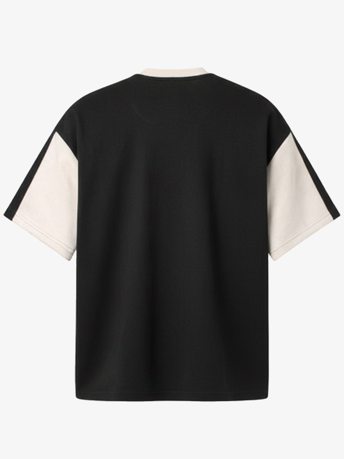 Thesupermade Horizontal Glitch Art Deconstruction Contrast Color Stitching Print T-shirt