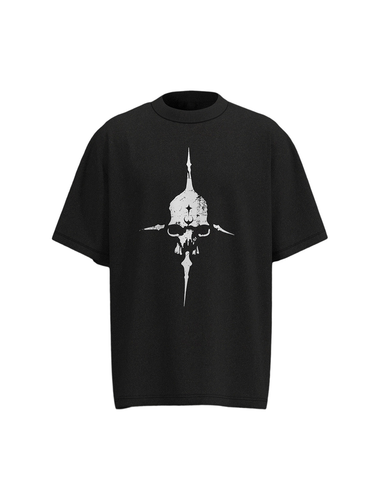 Distressed Skull Cross Graphic T-Shirt