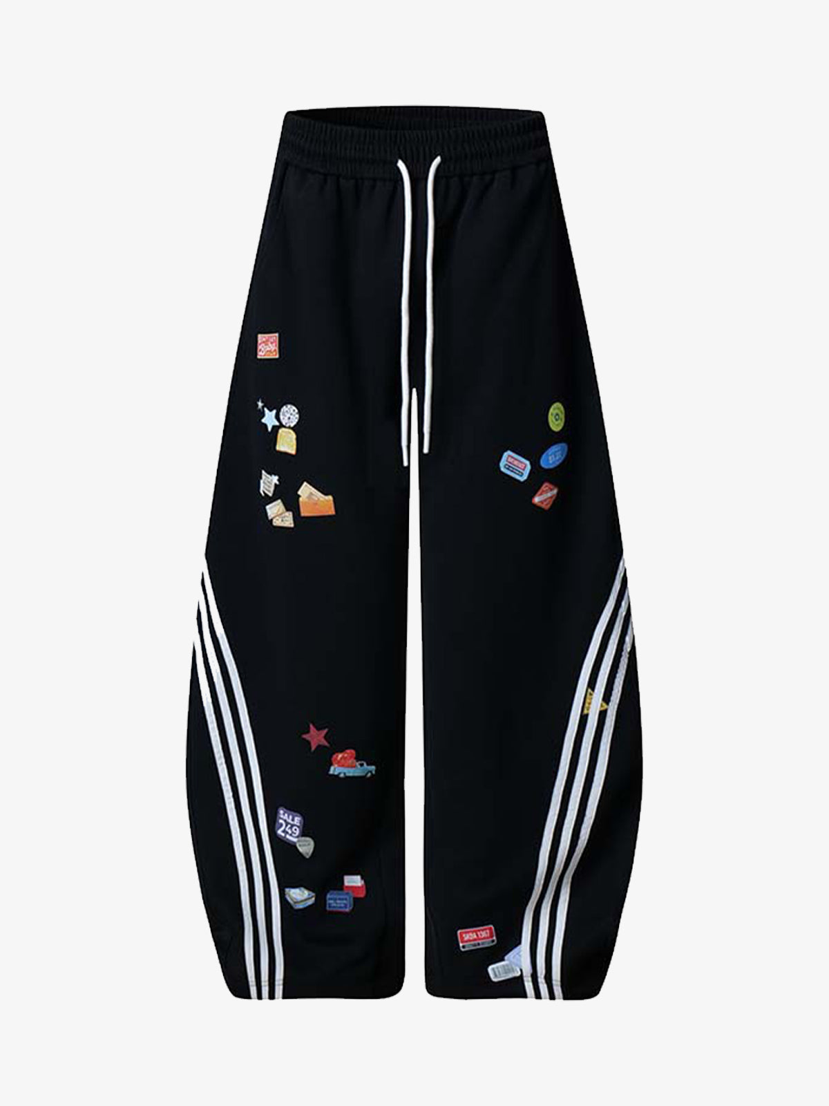 Stylish Embroidered Wide-Leg Pants for Casual and Sporty Looks