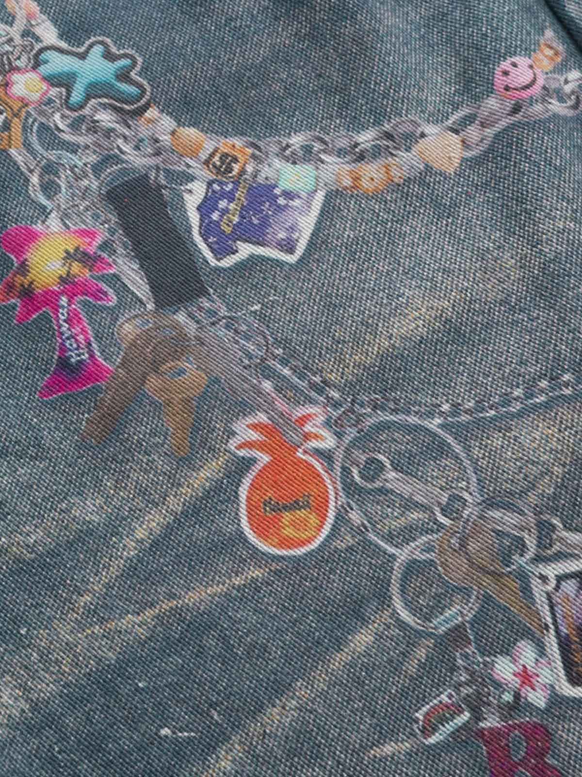 RO Chain Hole 3D Printed Baggy Jeans