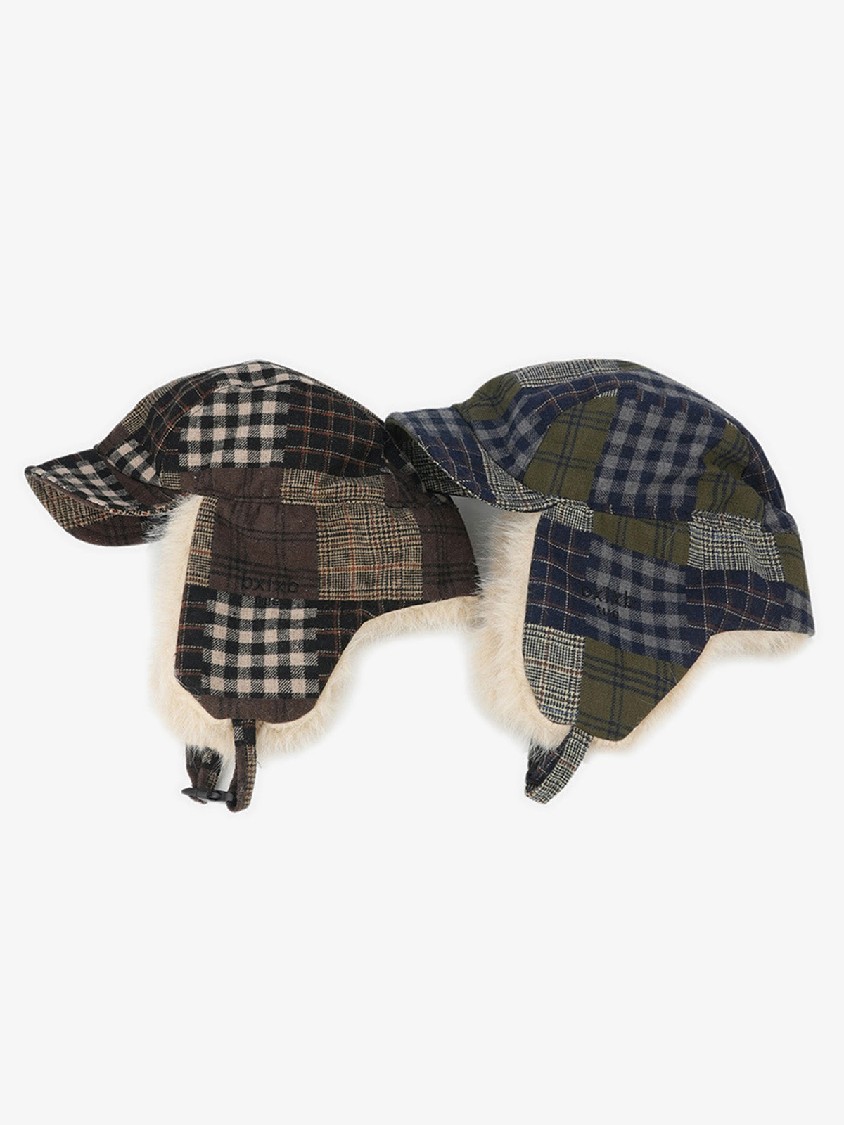 Winter Plaid Earflap Hat with Faux Fur Trim - Perfect for Cold Weather Protection