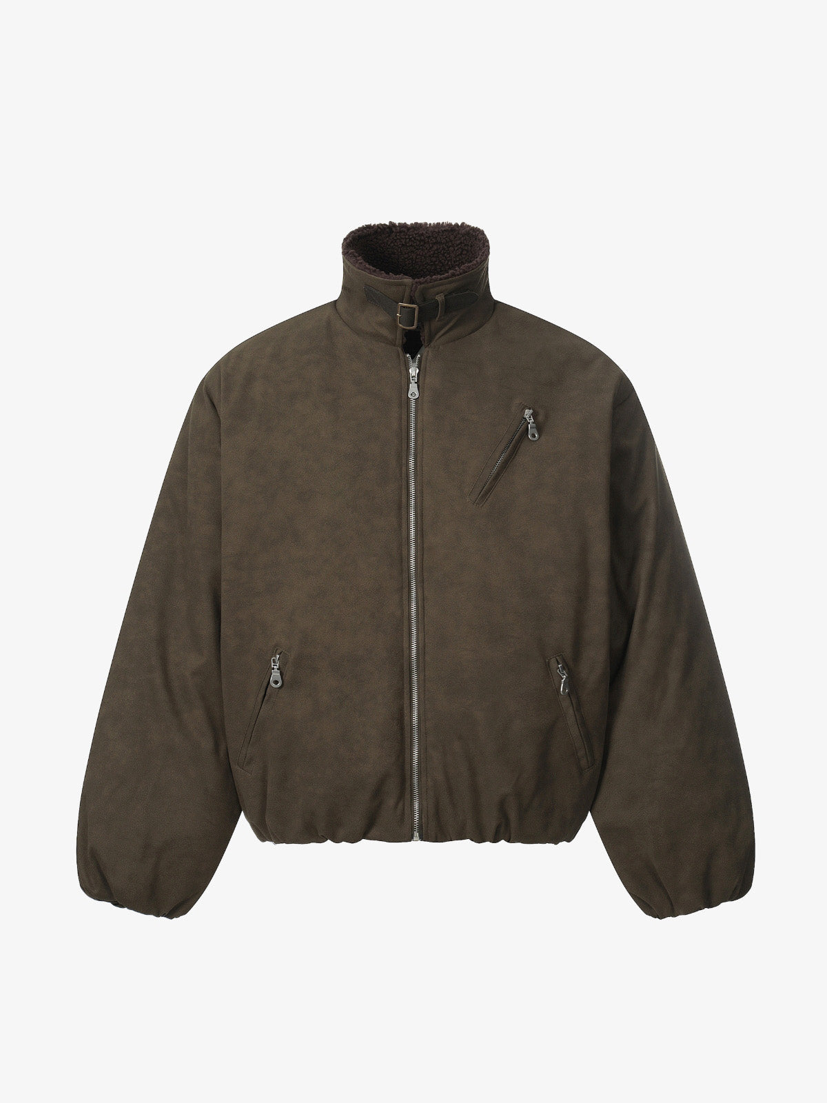 Stylish Brown Bomber Jacket with Faux Fur Collar - Perfect for Casual and Outdoor Wear